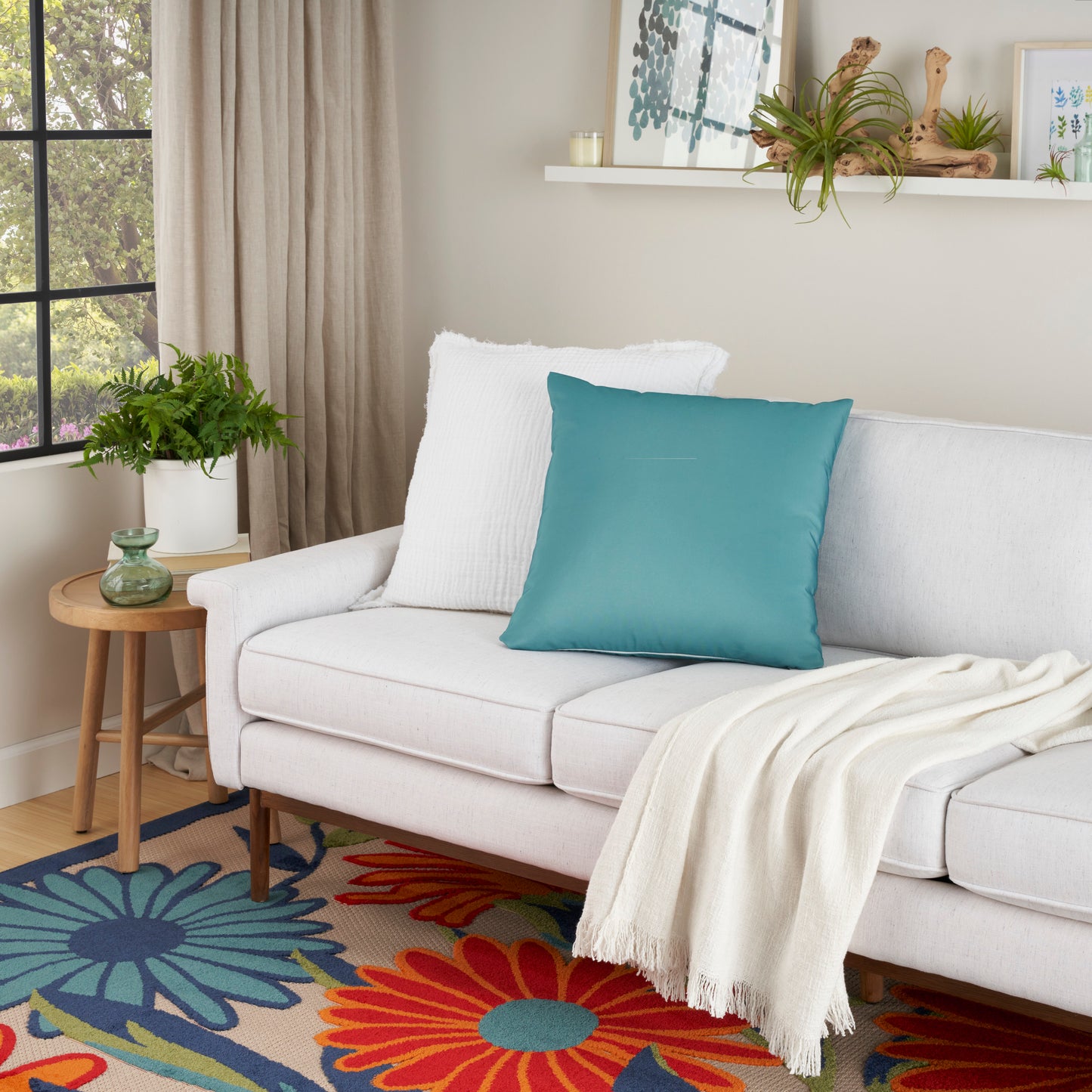 NOURISON HOME 20" x 20" Mina Victory Outdoor Turquoise - 798019090210