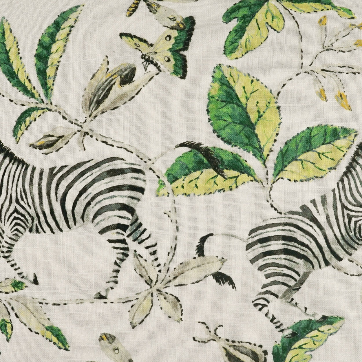 D.V. KAP HOME 4281-YARD Calla Fabric Animal, Novelty White, Green - Calla