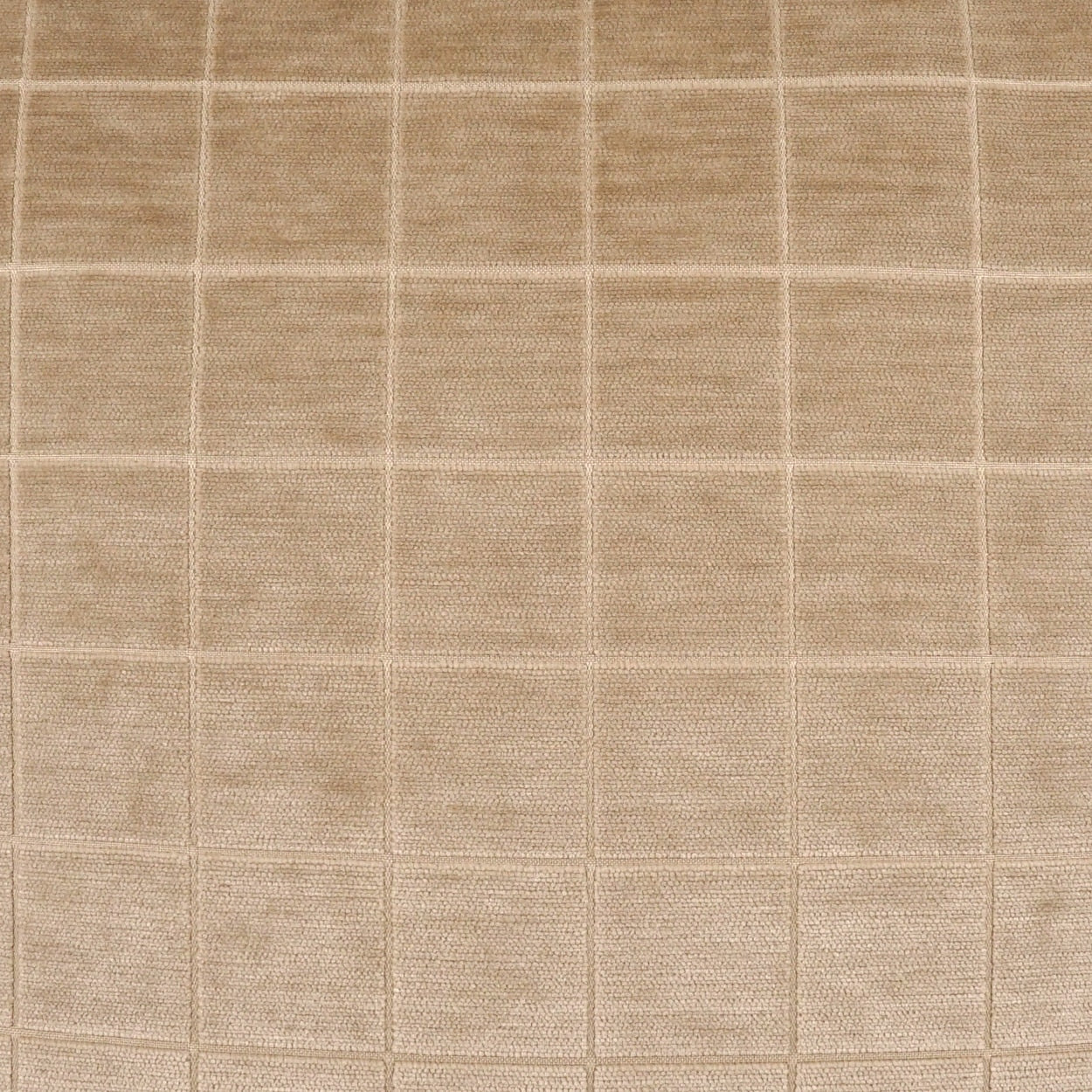 Beige woven fabric with a subtle square grid pattern; soft neutral upholstery textile for home décor.