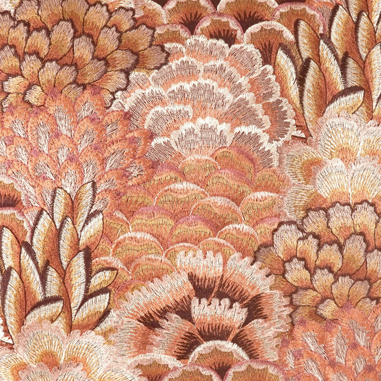 D.V. KAP HOME 4332-S-YARD Milla Fabric - Sorbet Floral, Embroidery, Traditional, transitional Coral,Salmon - Milla