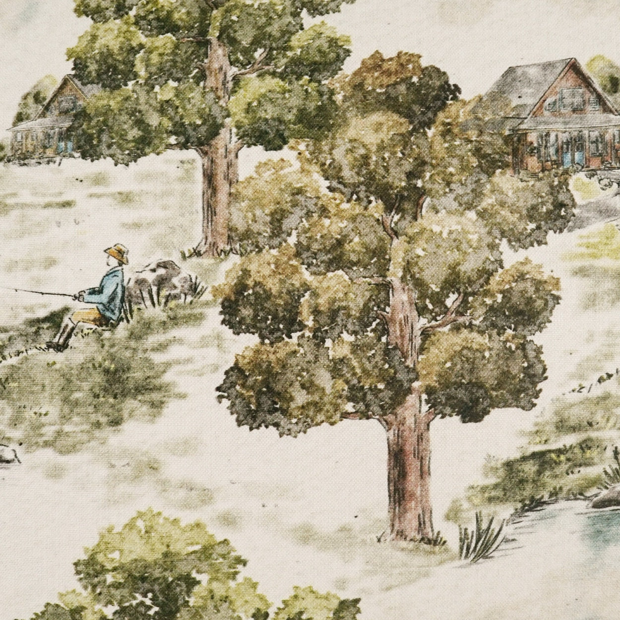 D.V. KAP HOME 4334-YARD Sherwood Fabric Novelty, Western Chic, Farmhouse Green - Sherwood