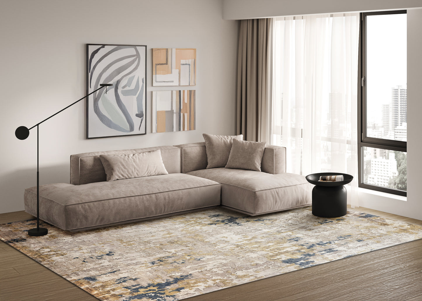 EXQUISITE RUGS Laureno Indoor Hand Knotted - 4342-6'X9'