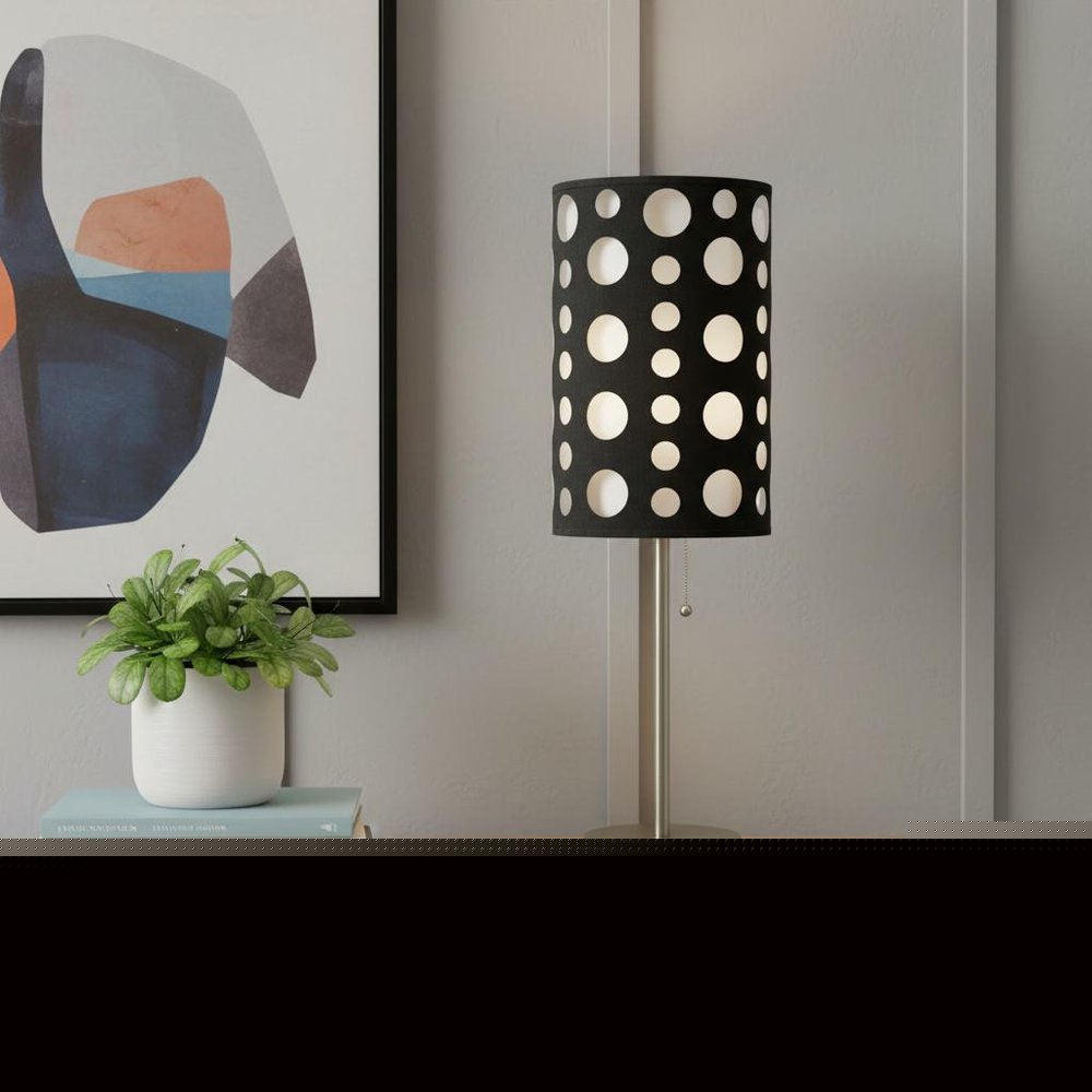 33" Black Metal Novelty Black and White Drum Shade