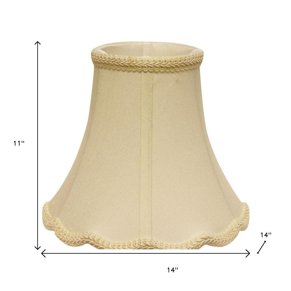 Ivory Monay Shantung Silk Bell Lamp Shade