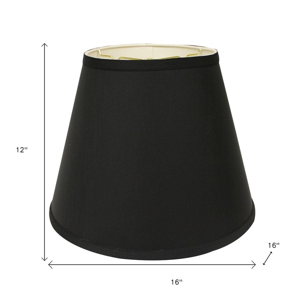 Black Shantung Silk Empire Lamp Shade