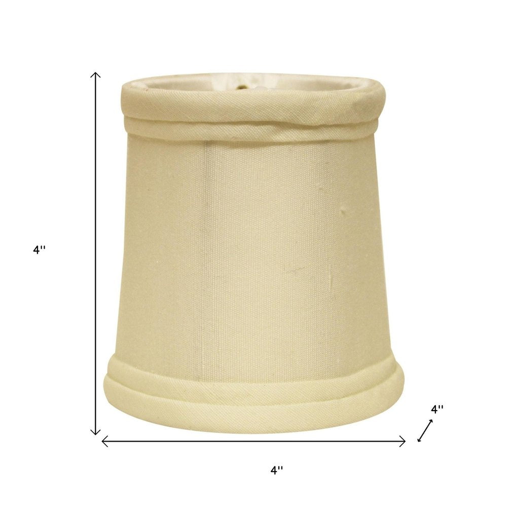Ivory Tissue Shantung Drum Lamp Shade