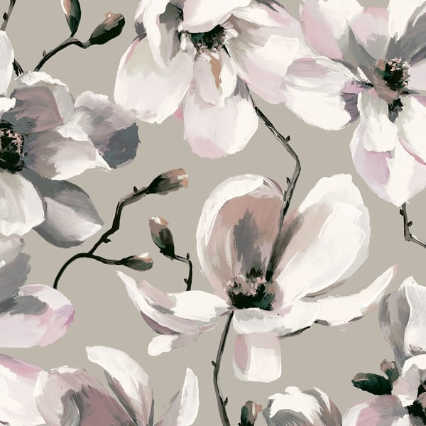 Galerie Wallcoverings Flora Cherry Blossom Galerie Wallcoverings Silver Grey - 47466