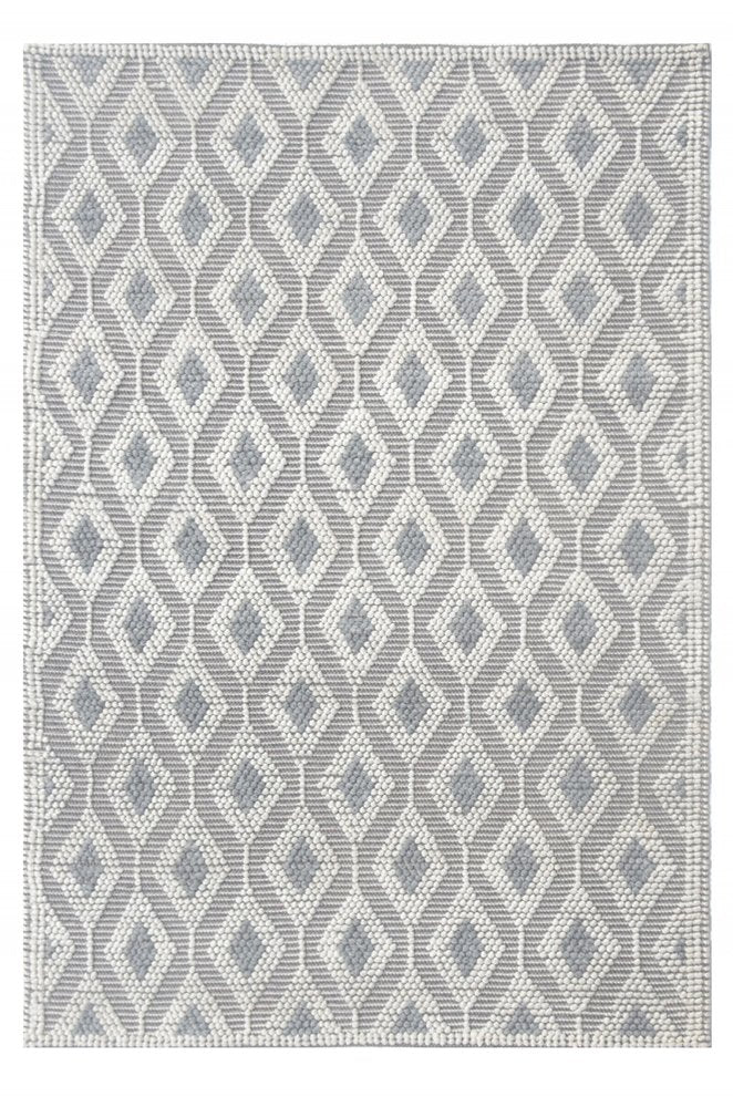 6' X 9' Gray and Ivory Geometric Handmade Area Rug
