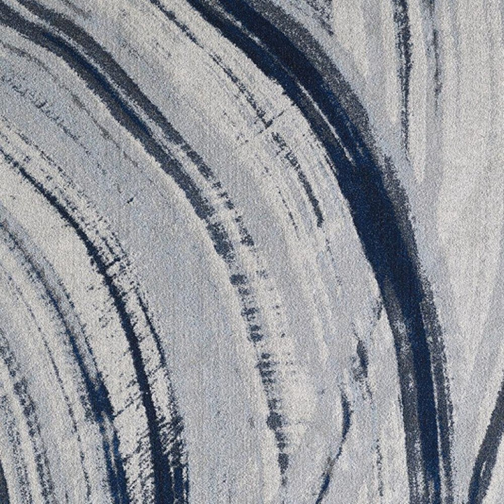 3' X 5' Ivory and Blue Abstract Area Rug