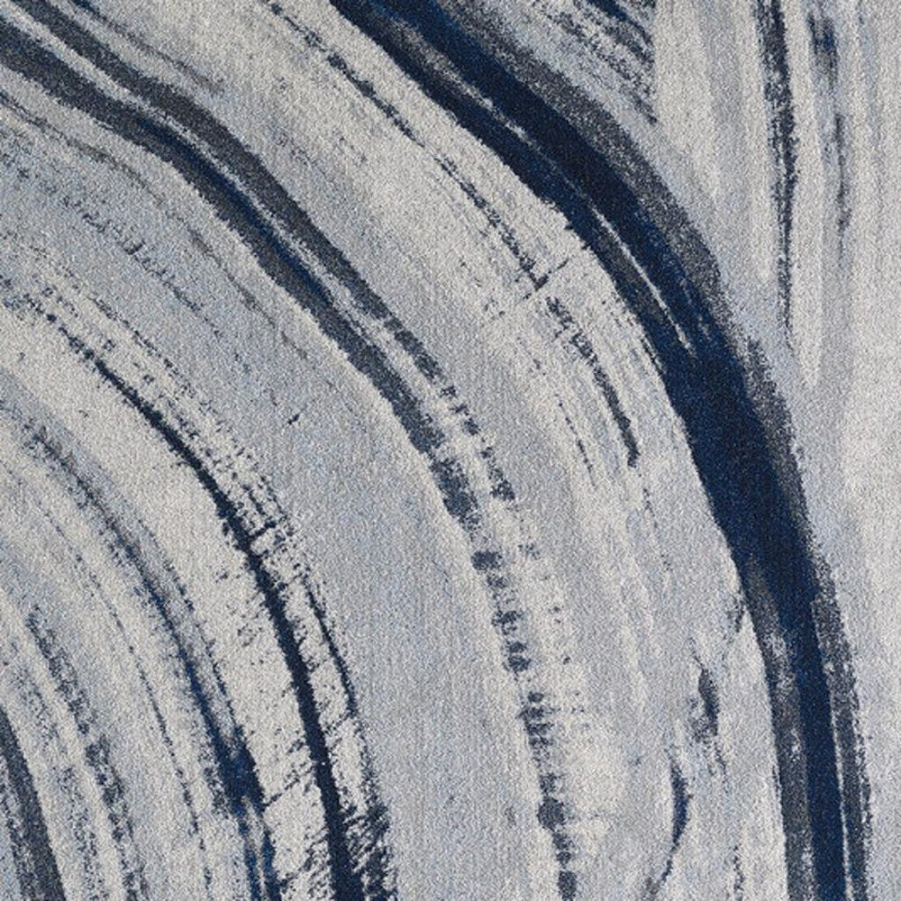 5' X 8' Ivory and Blue Abstract Area Rug