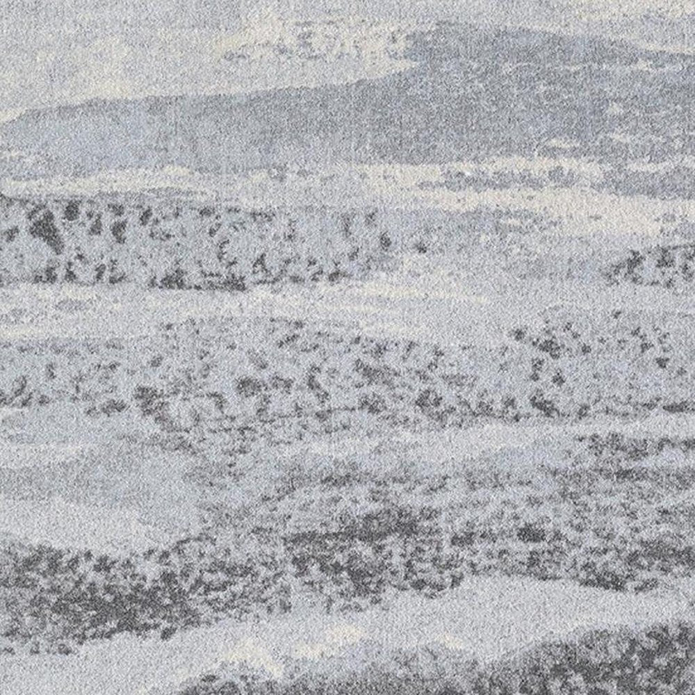 7' X 10' Blue and Gray Abstract Area Rug