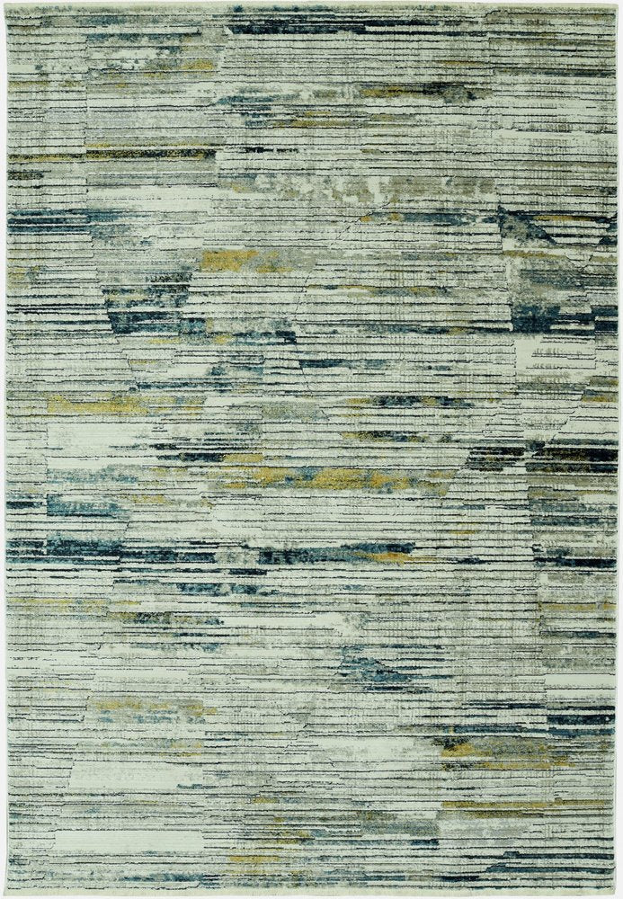 4' X 6' Ivory And Blue Abstract Area Rug