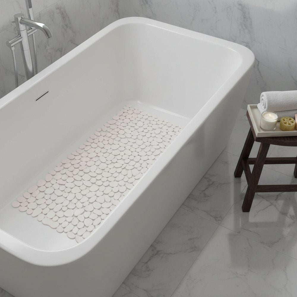 35" Beige Spa Pebbles Non Slip Bathtub Mat
