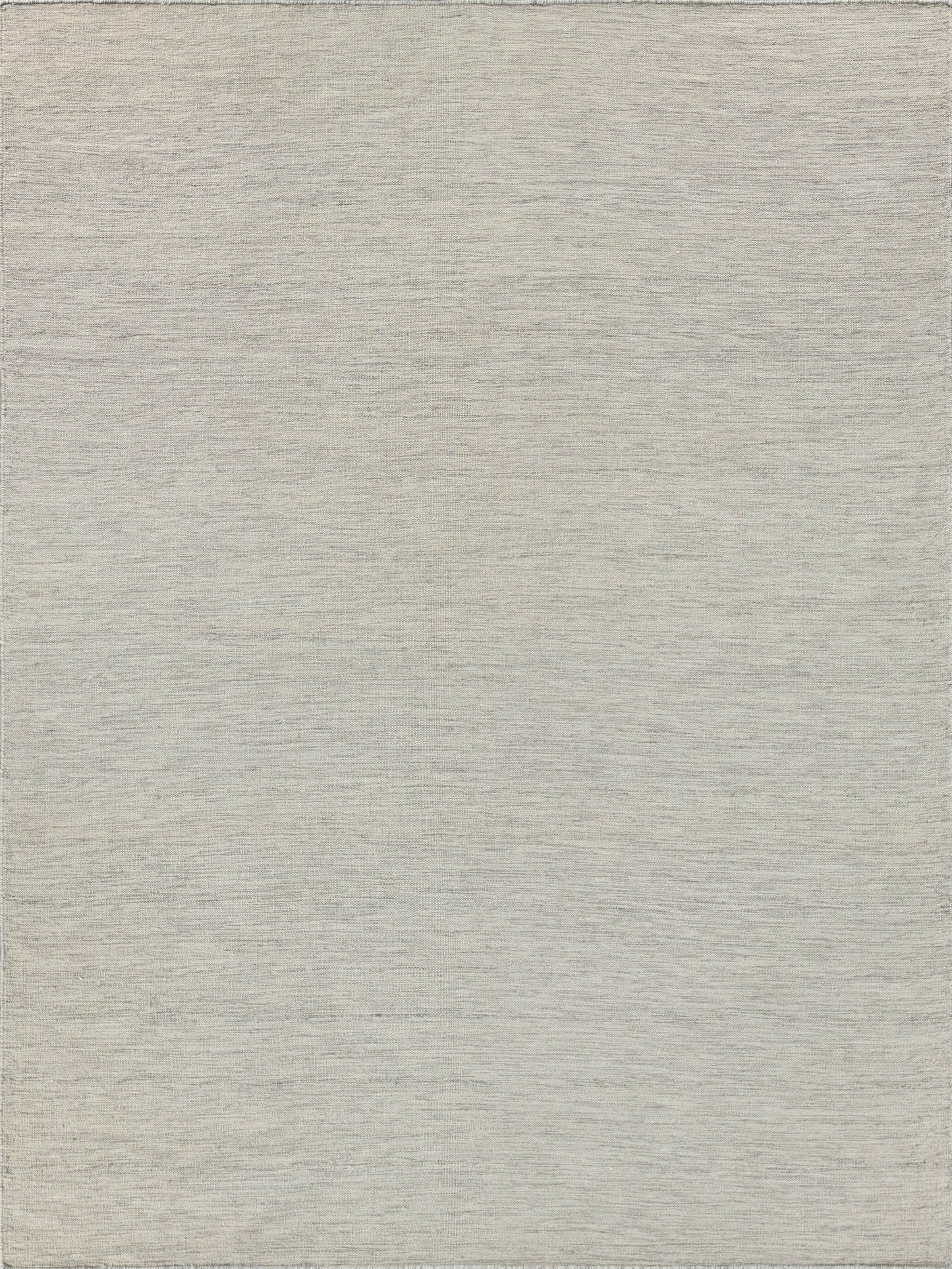 Light gray flatweave rug with subtle texture and weave variation; rectangular, neutral color suitable for decor.