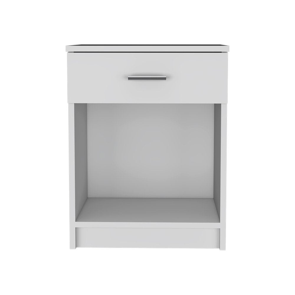 22" White Wood One Drawer Nightstand