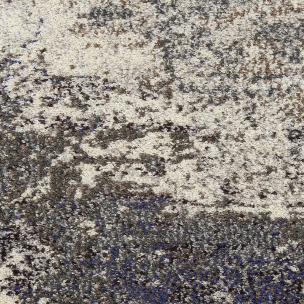 3' X 5' Ivory And Grey Abstract Power Loom Non Skid Area Rug