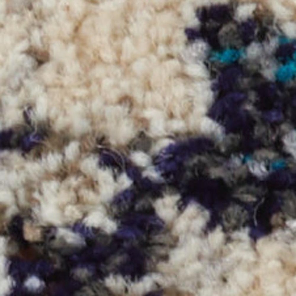 3' X 5' Ivory And Teal Blue Abstract Power Loom Non Skid Area Rug