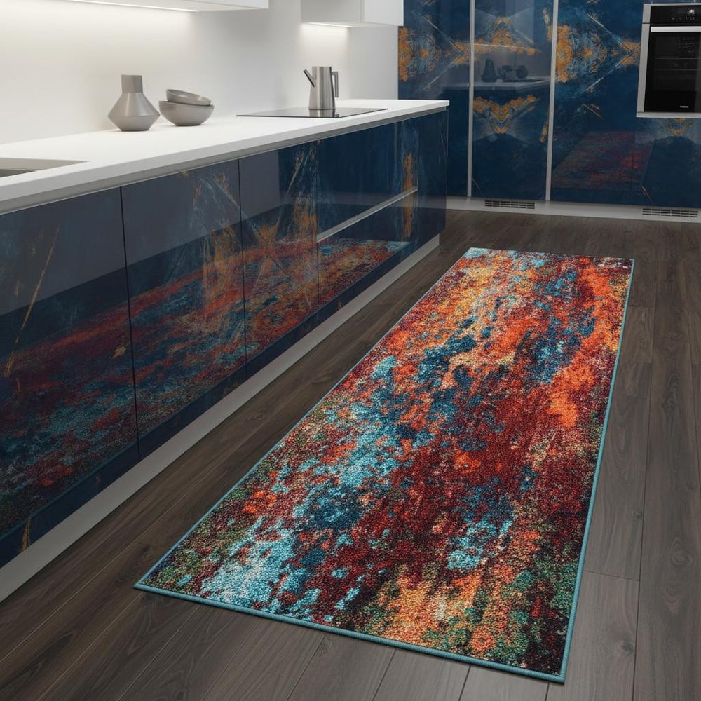 2' X 8' Atlantic Abstract Power Loom Non Skid Runner Rug