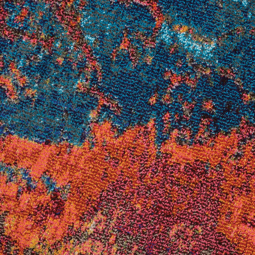 5' X 5' Atlantic Round Abstract Power Loom Non Skid Area Rug