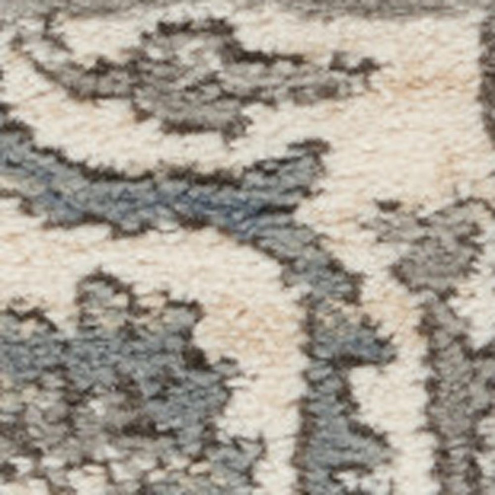 4' X 6' Grey And Ivory Oriental Power Loom Non Skid Area Rug