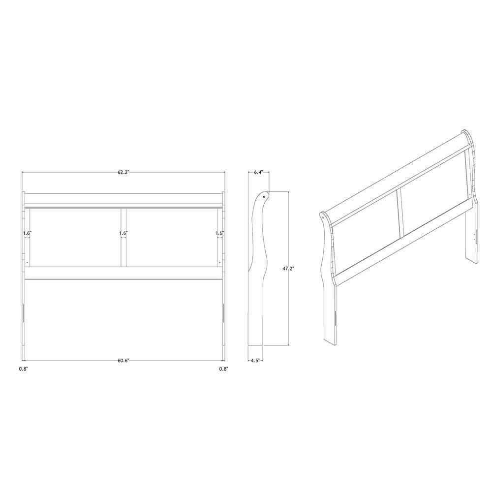 Blue Upholstered Queen Bed Frame With No