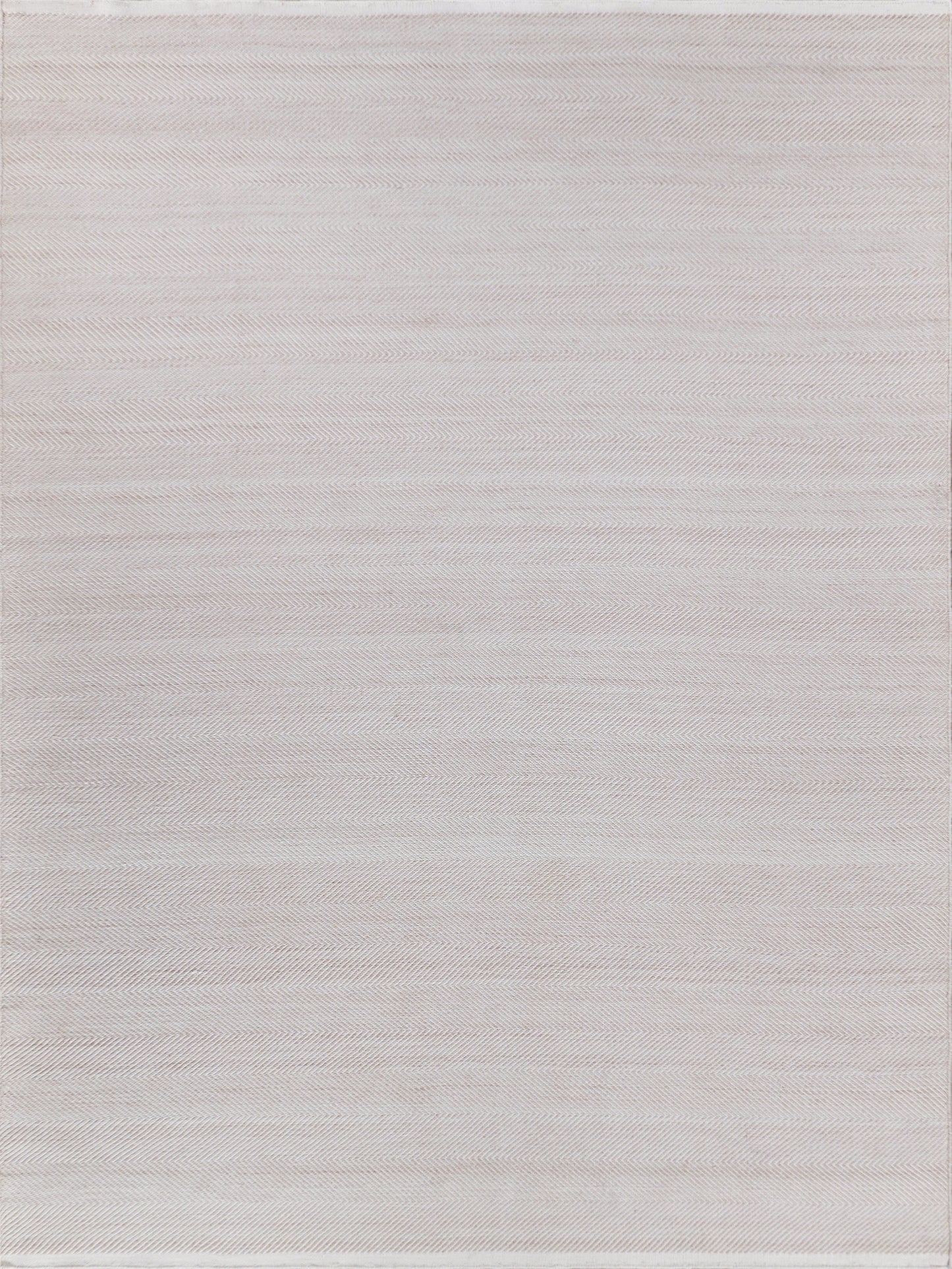 Cream-colored woven rug featuring a subtle herringbone pattern, perfect for adding texture to any space.