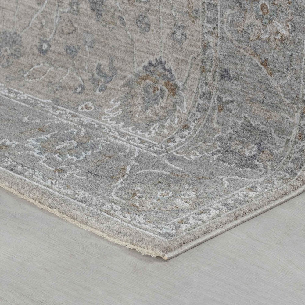 5' X 8' Cream Southwestern Power Loom Stain Resistant Area Rug