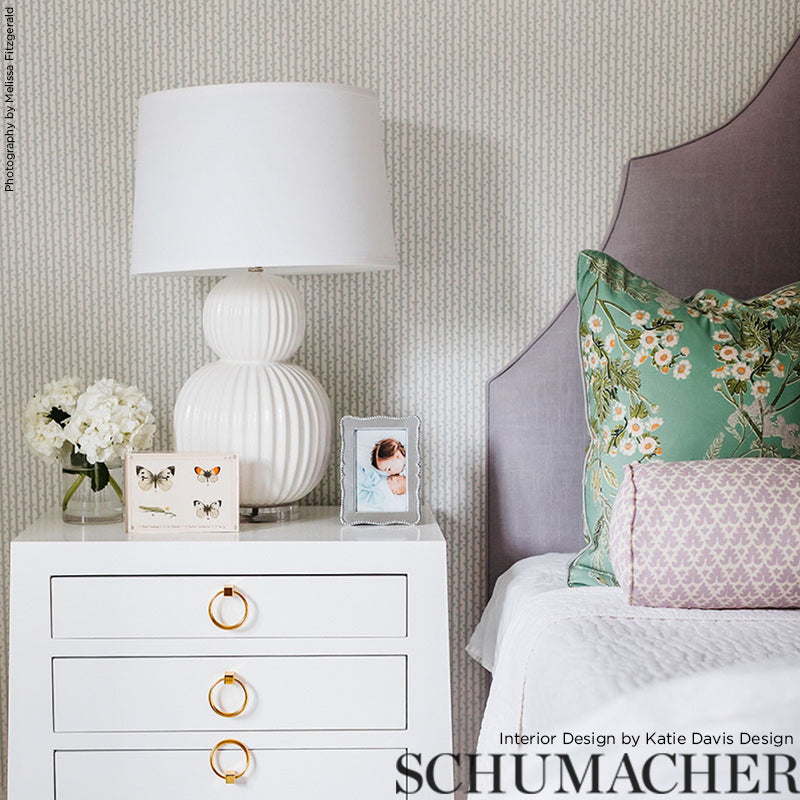 Fabric swatch featuring Twig Stripe pattern in Cirrus color
