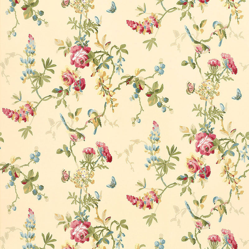 SCHUMACHER GREENHOUSE CHICKADEE FLORAL VANILLA - 5004361