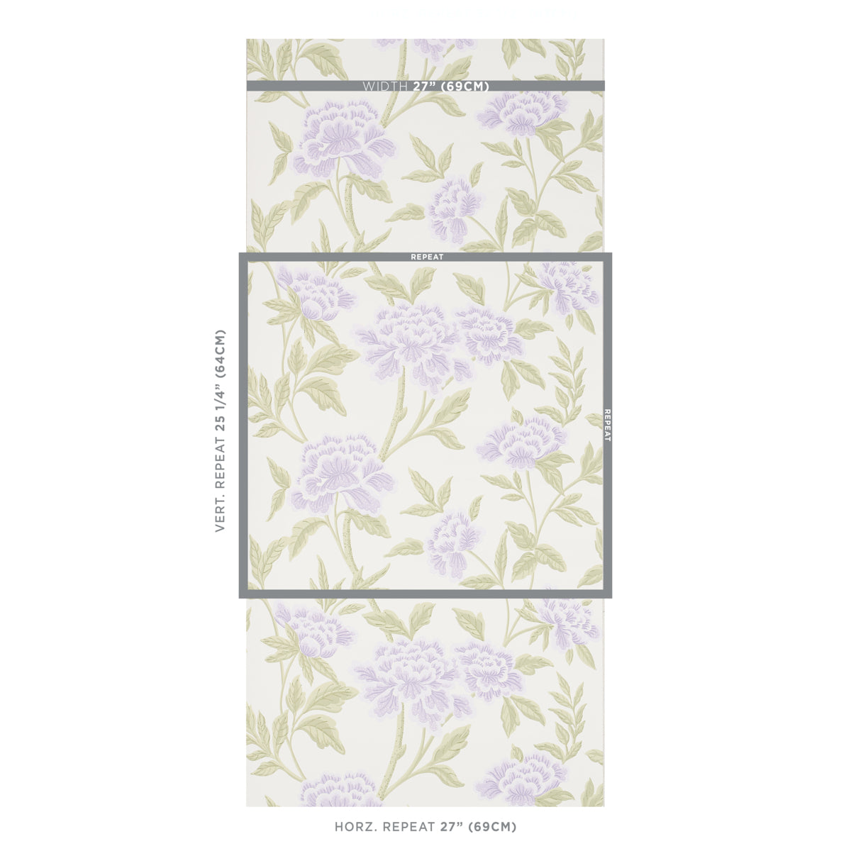 SCHUMACHER WALLCOVERING ORIENT EXPRESS WHITNEY FLORAL LAVENDAR - 5004384