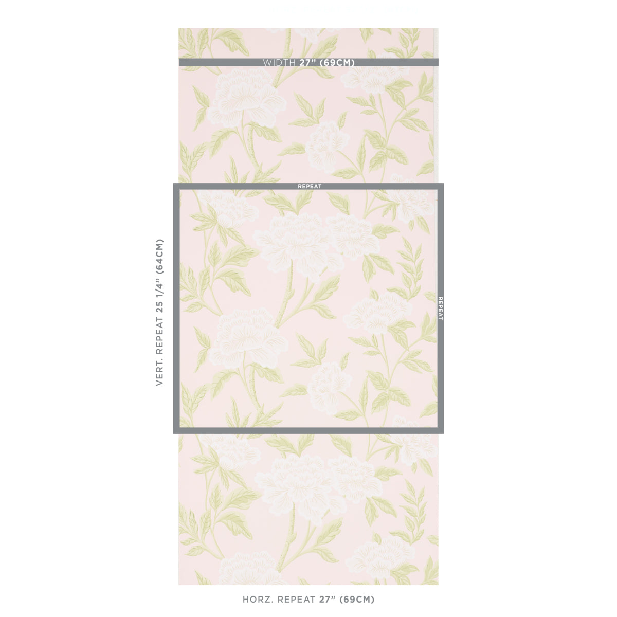 SCHUMACHER WALLCOVERING ORIENT EXPRESS WHITNEY FLORAL BLUSH - 5004386