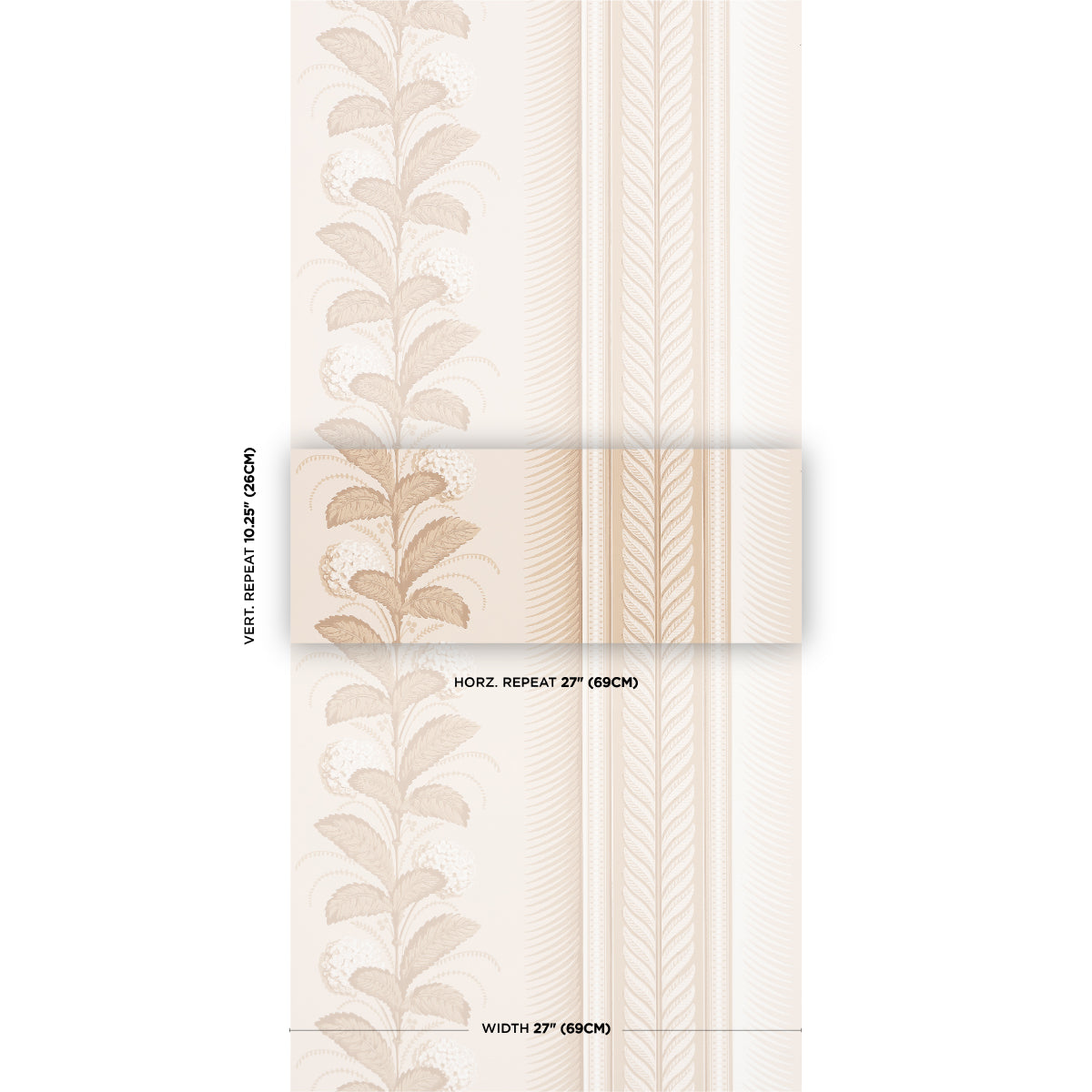 SCHUMACHER WALLCOVERING GREENHOUSE HYDRANGEA DRAPE FAWN - 5004453
