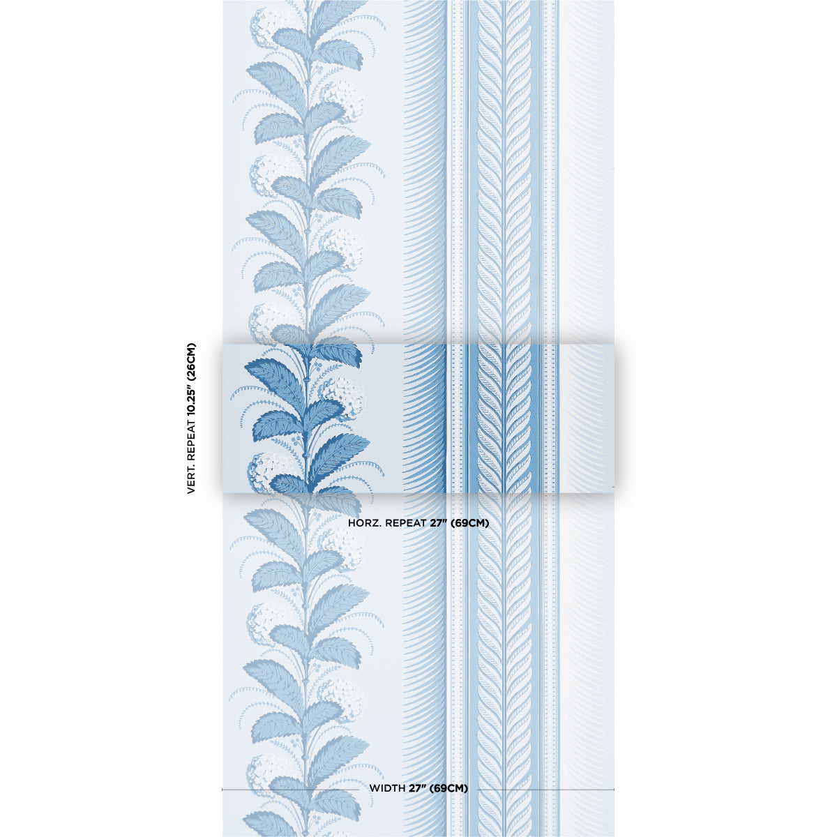 SCHUMACHER WALLCOVERING GREENHOUSE HYDRANGEA DRAPE DELFT - 5004454