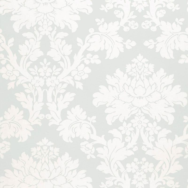 SCHUMACHER WALLCOVERING GREENHOUSE TIERNI DAMASK ROBIN'S EGG - 5004463