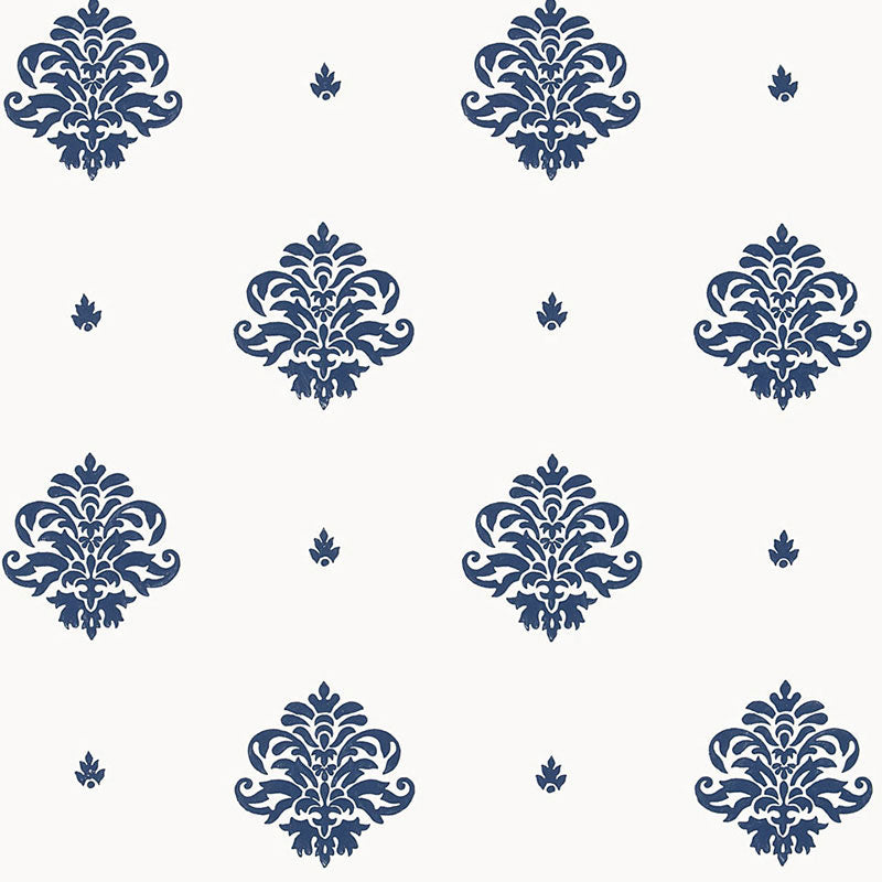 SCHUMACHER JAIPUR / HAND BLOCK PRINTS MAYLA DAMASK NAVY - 5005351