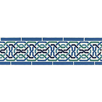 SCHUMACHER BYZANTIUM DARRO MOSAIC BORDER Aegean - 5006020