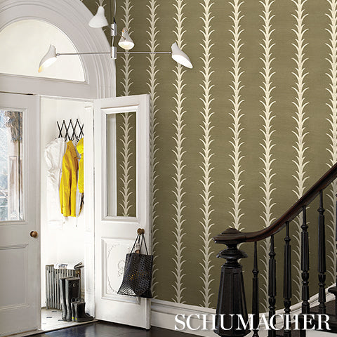 SCHUMACHER PERENNIAL FAVORITES ACANTHUS STRIPE SISAL Juniper - 5006057