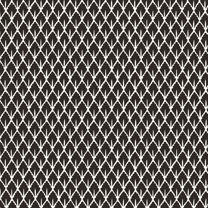 SCHUMACHER OTTOMAN CHIC MUGHAL LEAF NOIR - 5006670