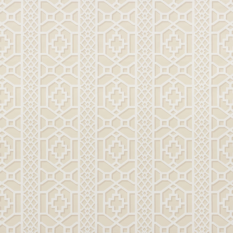 SCHUMACHER WALLCOVERING PRINT HAPPY ZANZIBAR TRELLIS SAND - 5006945