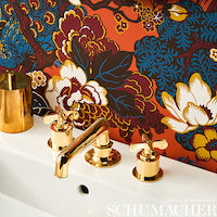 SCHUMACHER EXUBERANT PRINTS SHANGHAI PEACOCK Cinnabar - 5006992