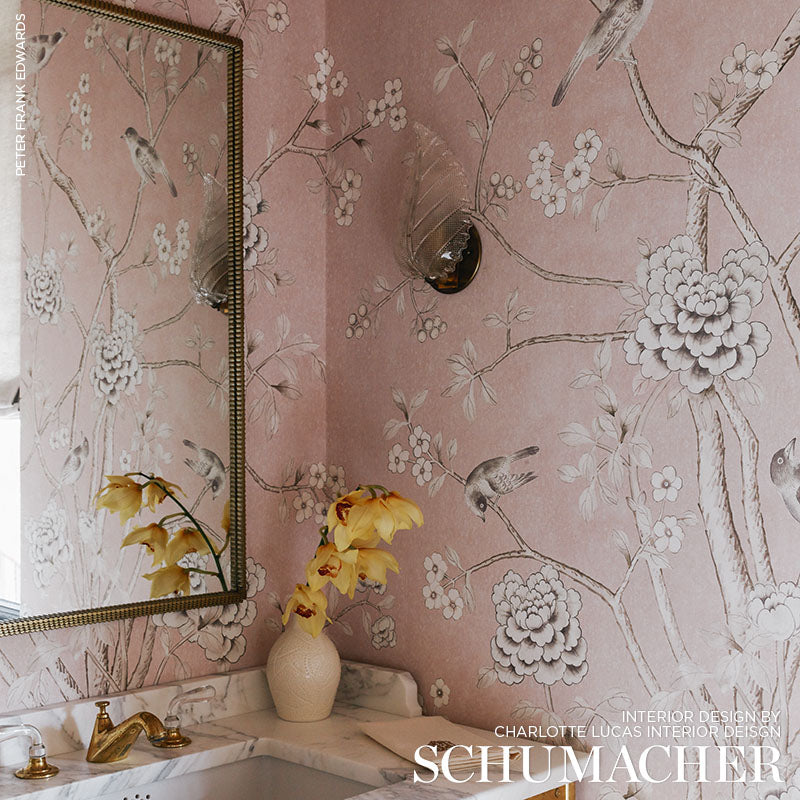 SCHUMACHER WALLCOVERING MARY MCDONALD CHINOIS PALAIS PANEL BLUSH CONCH - 5007121