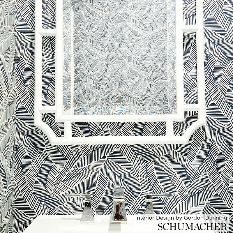 SCHUMACHER DRAWN FROM NATURE ABSTRACT LEAF METALLIC SLATE - 5007534