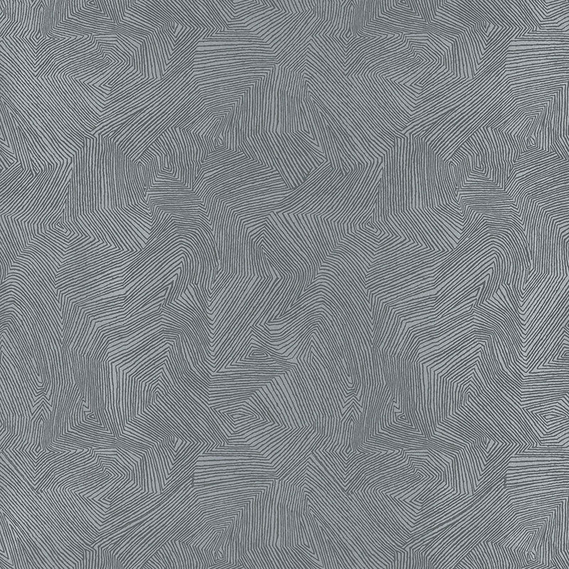 SCHUMACHER WALLCOVERING DRAWN FROM NATURE LABYRINTH METALLIC MERCURY - 5007770