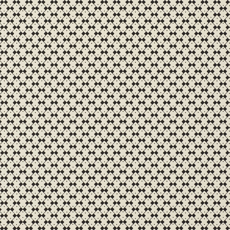 Beige and black diamond lattice pattern; small diamond motifs create a woven checker texture.