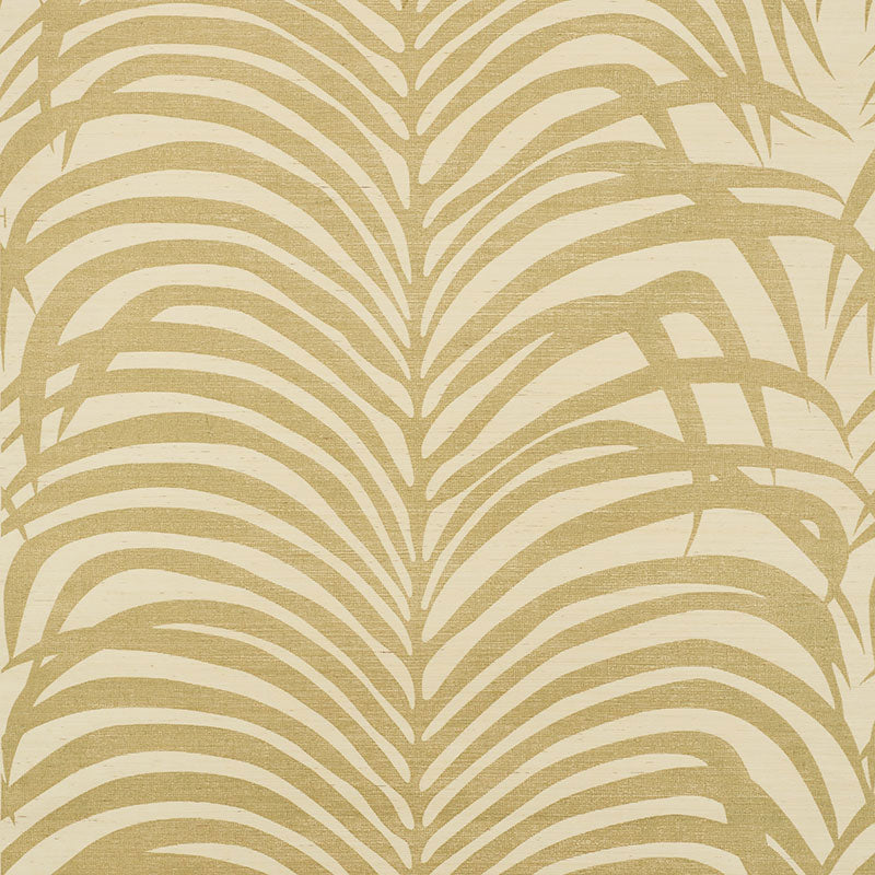 SCHUMACHER SHANGRI-LA ZEBRA PALM SISAL GOLD ON IVORY - 5008220