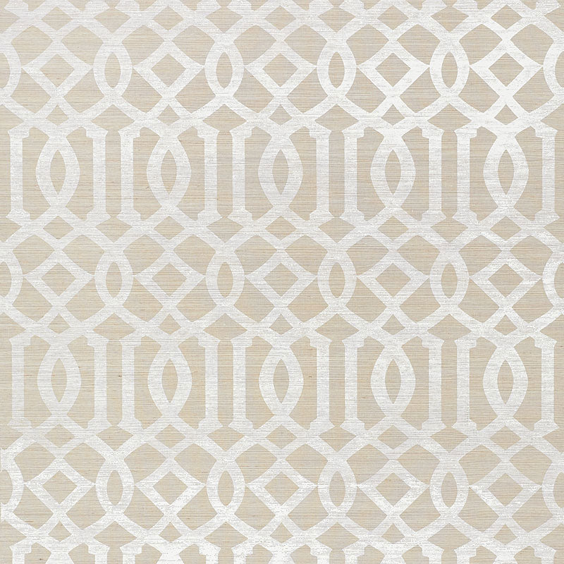 SCHUMACHER WALLCOVERING SHANGRI-LA IMPERIAL TRELLIS SISAL SAND - 5008351