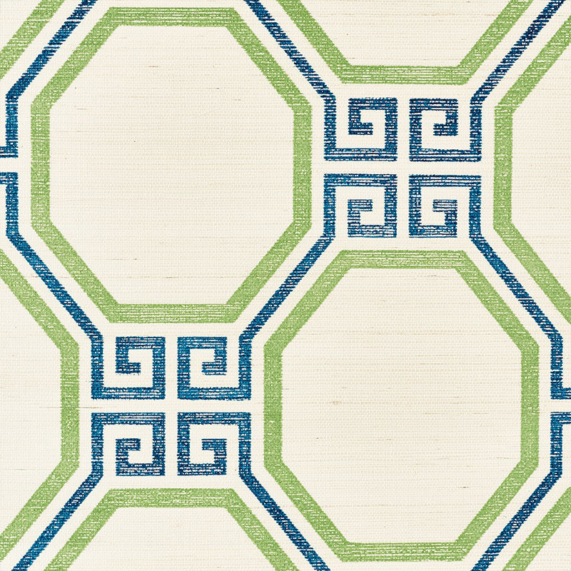 SCHUMACHER WALLCOVERING ORIENT EXPRESS OCTAVIA SISAL TURQUOISE & PALM - 5008931