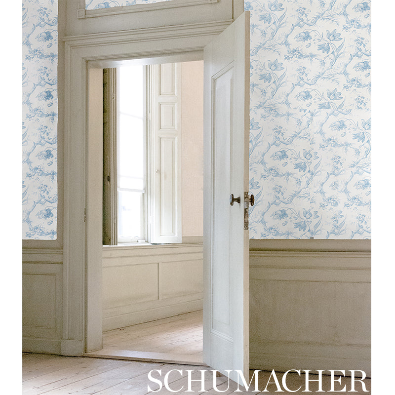 SCHUMACHER WALLCOVERING SIGNATURE SCHUMACHER WALLCOVERING TOILE DE FLEURS GRISAILLE - 5009120
