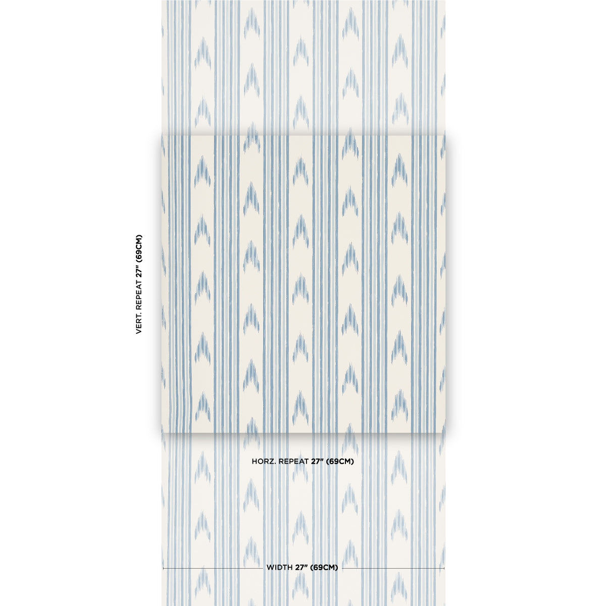 SCHUMACHER WALLCOVERING MARK D. SIKES SANTA BARBARA IKAT CHINA BLUE - 5009223