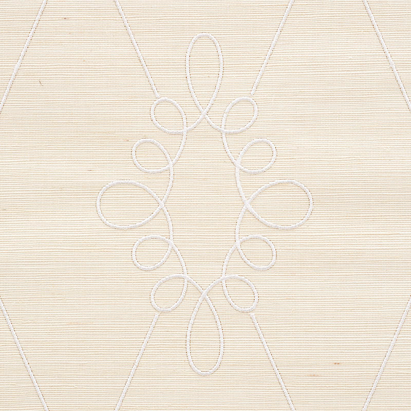 SCHUMACHER PRINTED & EMBELLISHED WALLCOVERINGS SYLVIE EMBROIDERED SISAL IVORY - 5009270